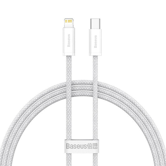 BASEUS 1m Dynamic Series Type-C to iP 20W Fast Charging + Data Sync Cable 2.4A Charger Cord - White