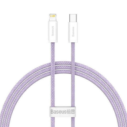 BASEUS 1m Dynamic Series Type-C to iP 20W Fast Charging + Data Sync Cable 2.4A Charger Cord - Purple