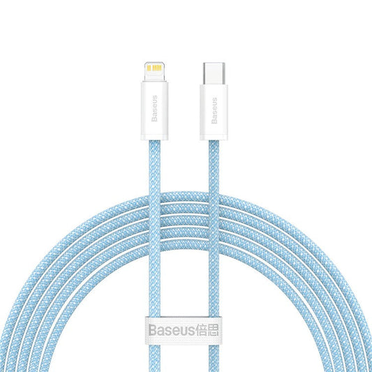BASEUS 2m Dynamic Series Fast Charging Data Cable Type-C to iP 20W 2.4A Charger Cord - Blue