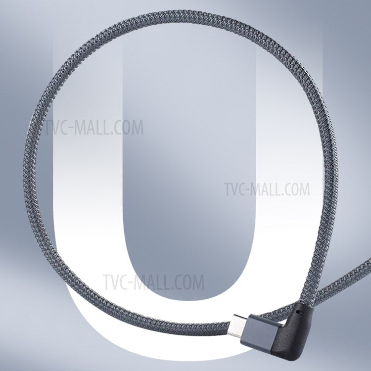 1.5m USB-C Male to USB-C Male Elbow Cable PD 100W Fast Charging 4K Video Transmission Cord with E-mark