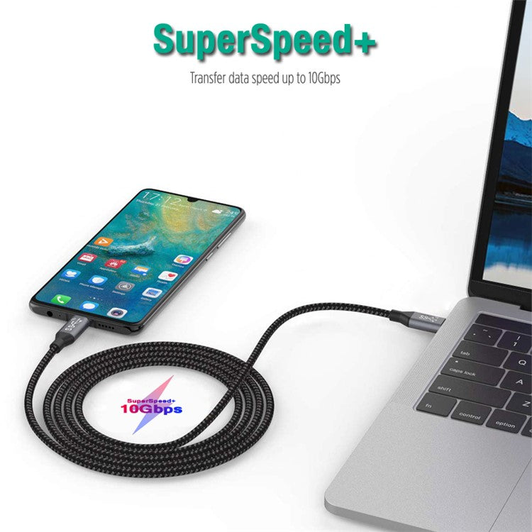 2m USB-C Male to USB-C Male PD 100W 5A/20V Fast Charging Cord 4K 20Gbps Audio Video Transmission Cable for Macbook Pro