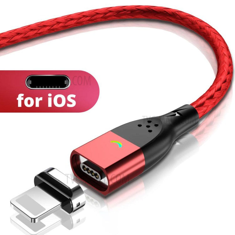 FONKEN [Lightning, 2m] FKCXX-05 3A Fast Charging Cable TPE Magnetic 480Mbps Data Cord - Red