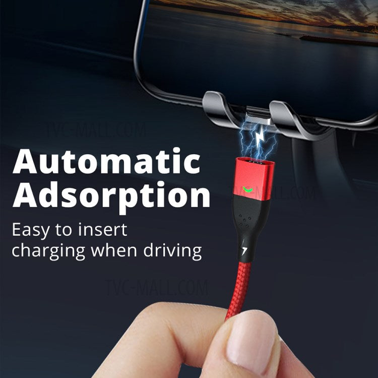 FONKEN [Lightning, 2m] FKCXX-05 3A Fast Charging Cable TPE Magnetic 480Mbps Data Cord - Red