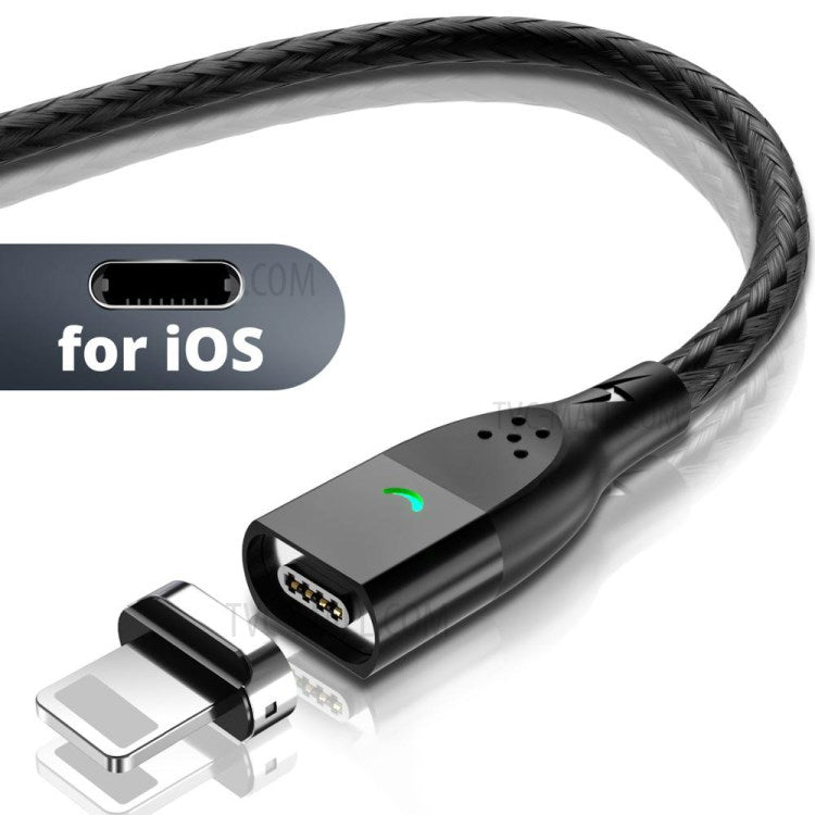 FONKEN [Lightning, 2m] FKCXX-05 3A Fast Charging Cable TPE Magnetic 480Mbps Data Cord - Black