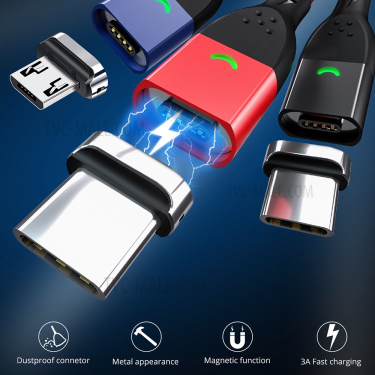 FONKEN [Lightning, 2m] FKCXX-05 3A Fast Charging Cable TPE Magnetic 480Mbps Data Cord - Black
