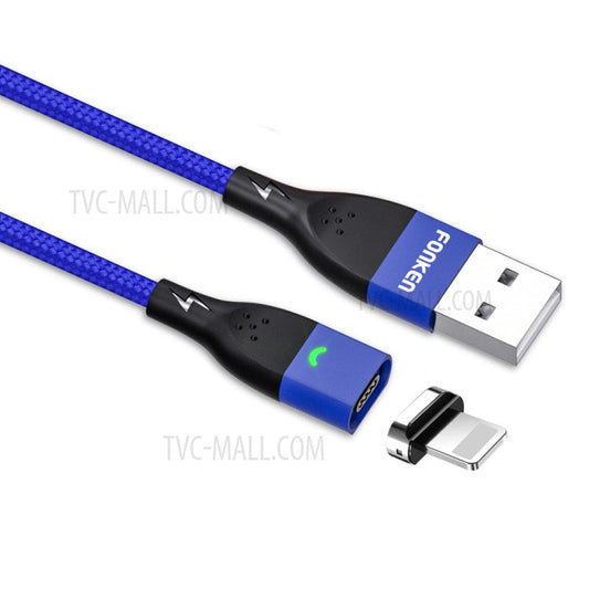FONKEN [Lightning, 2m] FKCXX-05 3A Fast Charging Cable TPE Magnetic 480Mbps Data Cord - Blue