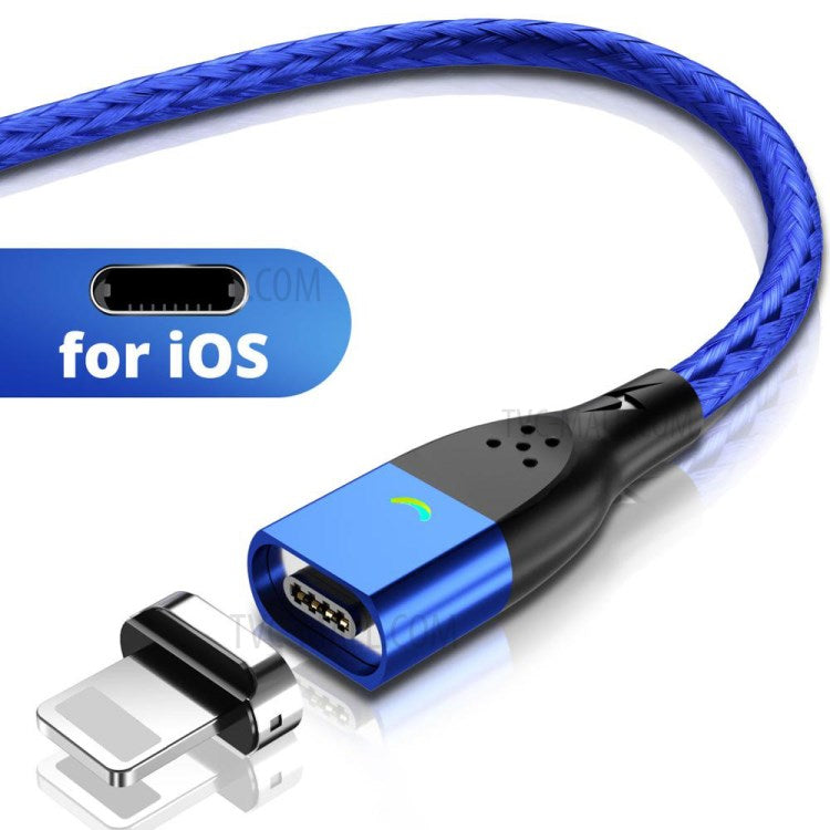 FONKEN [Lightning, 2m] FKCXX-05 3A Fast Charging Cable TPE Magnetic 480Mbps Data Cord - Blue