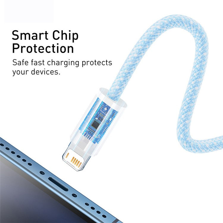 BASEUS Dynamic Series 2.4A 2m Fast Charging Data Cable USB to iP Braided Cord - Blue