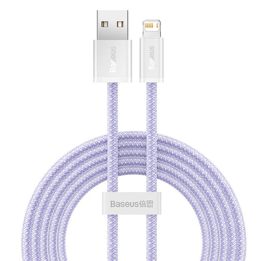 BASEUS Dynamic Series 2.4A 2m Fast Charging Data Cable USB to iP Braided Cord - Purple