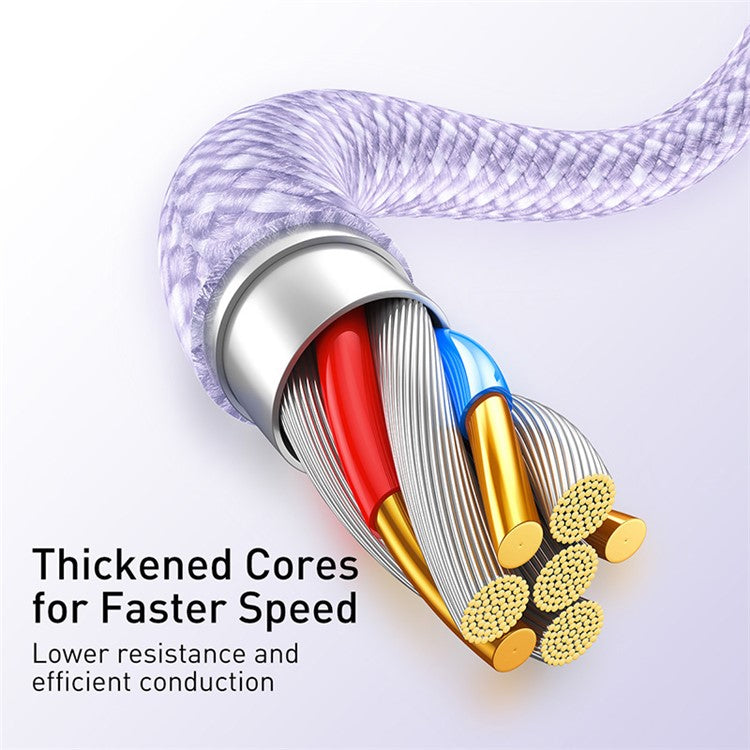 BASEUS Dynamic Series 2.4A 2m Fast Charging Data Cable USB to iP Braided Cord - Purple