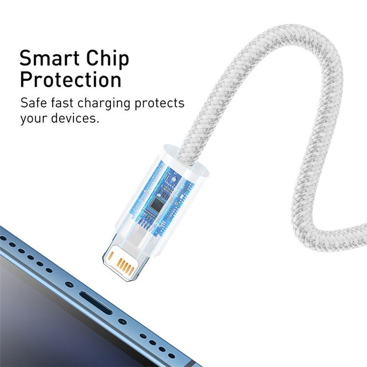 BASEUS Dynamic Series 2.4A 1m Fast Charging Data Cable USB to iP Charging Cord - White
