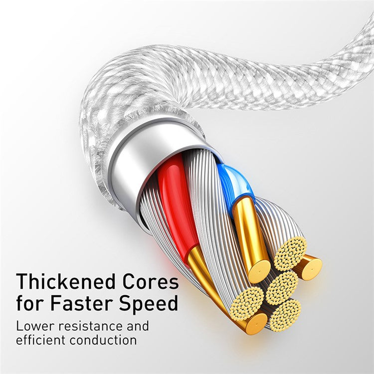 BASEUS Dynamic Series 2.4A 1m Fast Charging Data Cable USB to iP Charging Cord - White