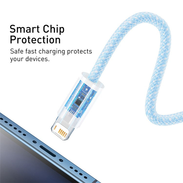 BASEUS Dynamic Series 2.4A 1m Fast Charging Data Cable USB to iP Charging Cord - Blue