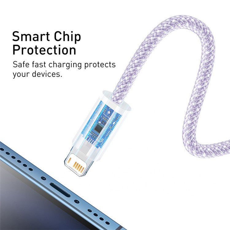 BASEUS Dynamic Series 2.4A 1m Fast Charging Data Cable USB to iP Charging Cord - Purple