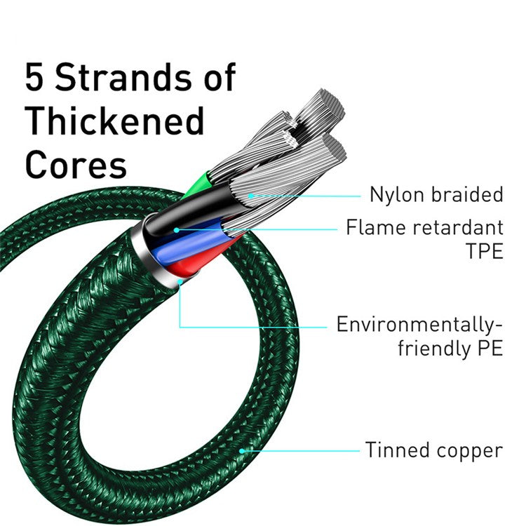 BASEUS Display Fast Charging Data Cable USB to Type-C 66W 2m - Dark Green