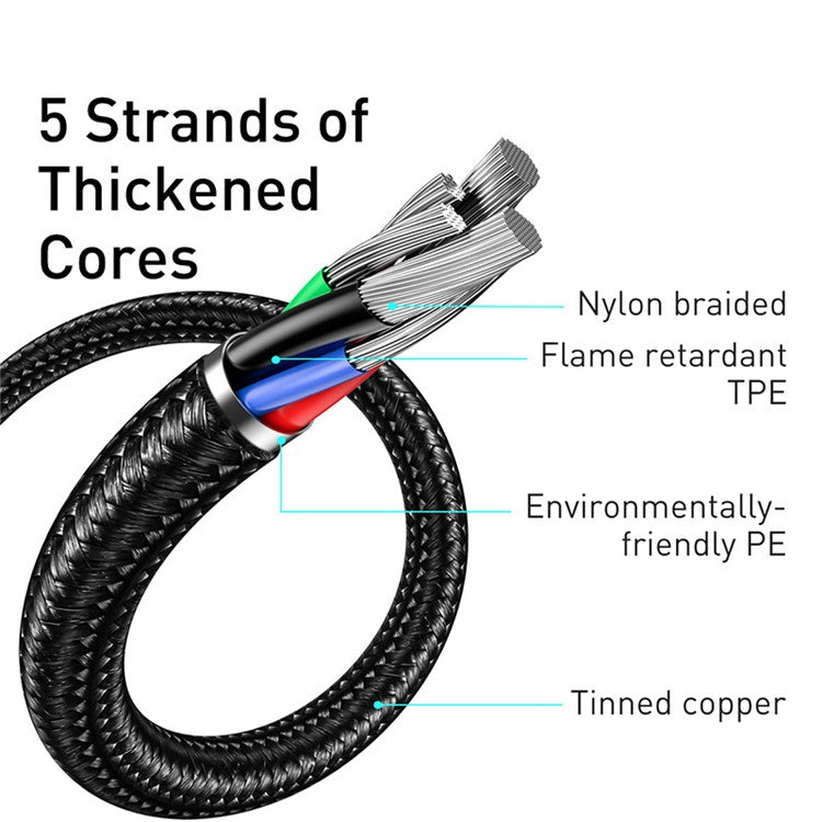 BASEUS Display Fast Charging Data Cable USB to Type-C 66W 6A 1m - Black