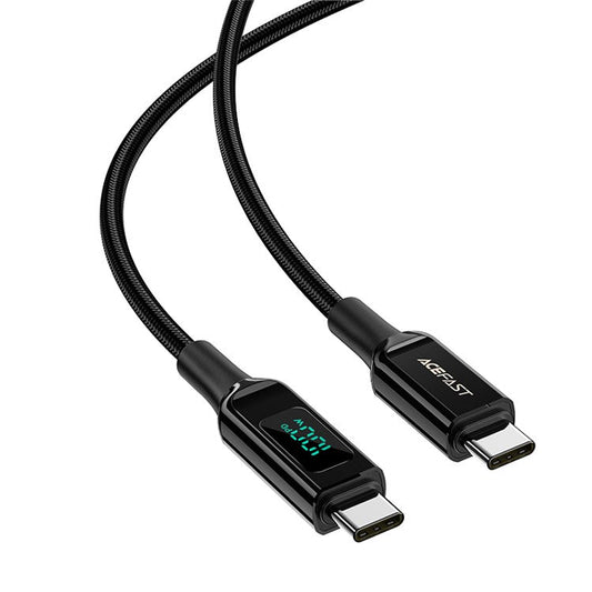 ACEFAST C6-03 for iPhone 15 Series USB-C to USB-C 100W Zinc Alloy Digital Display Charging Cable Braided Data Cord  - Black