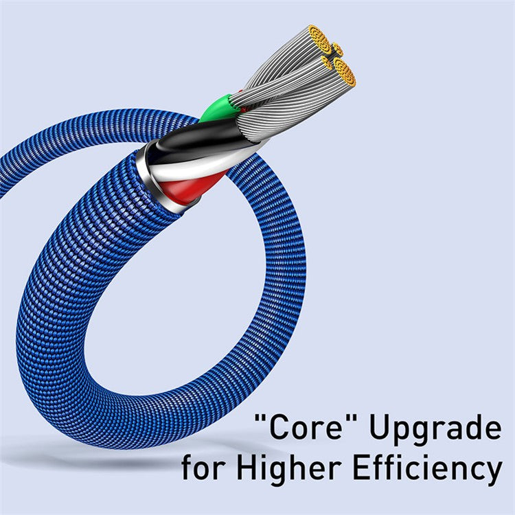 BASEUS Crystal Shine Series 2.4A Fast Charging USB to iP Data Cable 1.2m - Blue