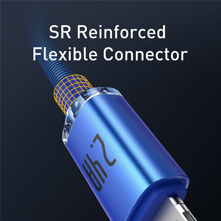 BASEUS Crystal Shine Series 2.4A Fast Charging USB to iP Data Cable 1.2m - Blue