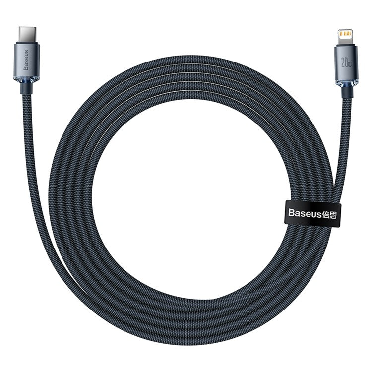 BASEUS Crystal Shine Series 20W 2m Fast Charging Type-C to iP Data Cable - Black