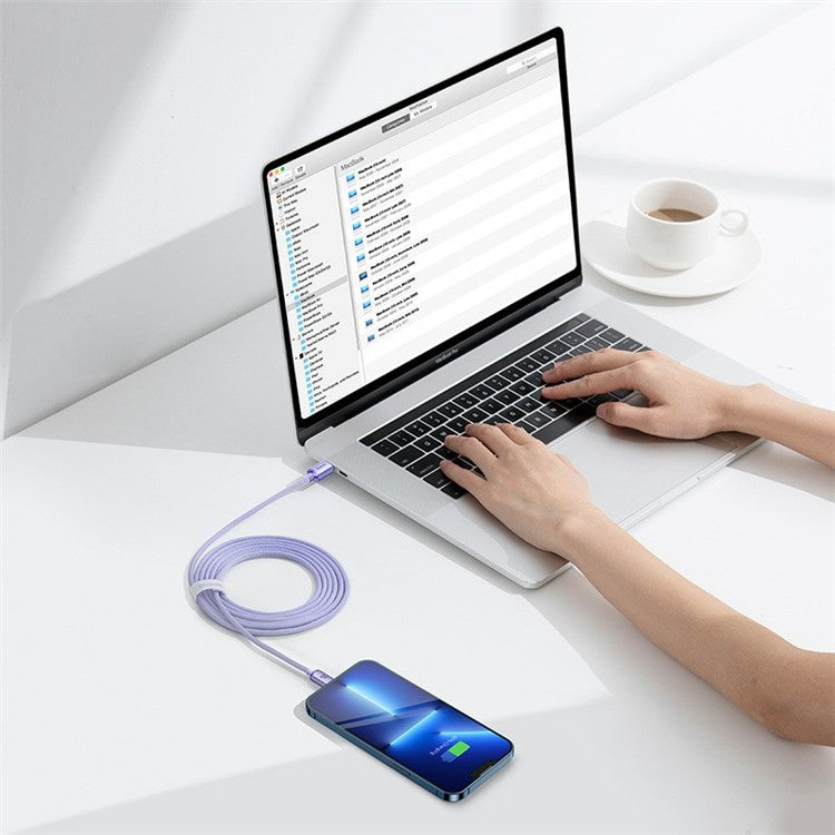 BASEUS Crystal Shine Series 20W 2m Fast Charging Type-C to iP Data Cable - Purple