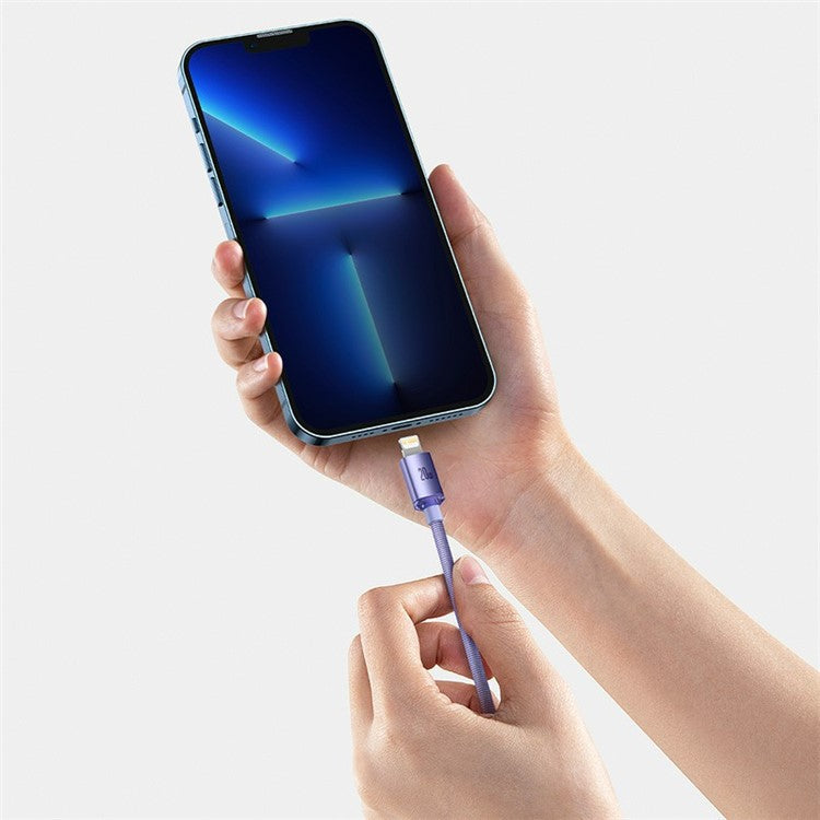 BASEUS Crystal Shine Series 20W 2m Fast Charging Type-C to iP Data Cable - Purple
