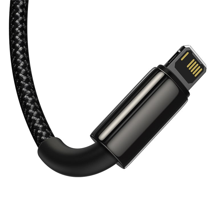 BASEUS Tungsten Gold One-for-three Fast Charging Data Cable USB to iP+Type-C+Micro 3.5A 1.5m - Black