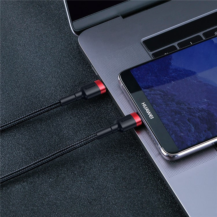 BASEUS Cafule 1m for iPhone 15 Series Type-C PD2.0 60W Flash Charging Data Cable (20V 3A) - Red / Black