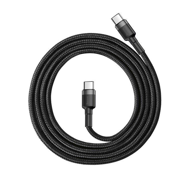 BASEUS Cafule 1m for iPhone 15 Series Type-C PD2.0 60W Flash Charging Data Cable (20V 3A) - Grey / Black