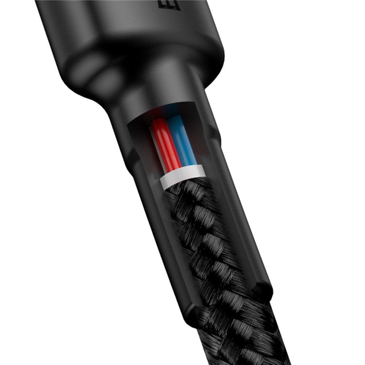 BASEUS Cafule 1m for iPhone 15 Series Type-C PD2.0 60W Flash Charging Data Cable (20V 3A) - Grey / Black