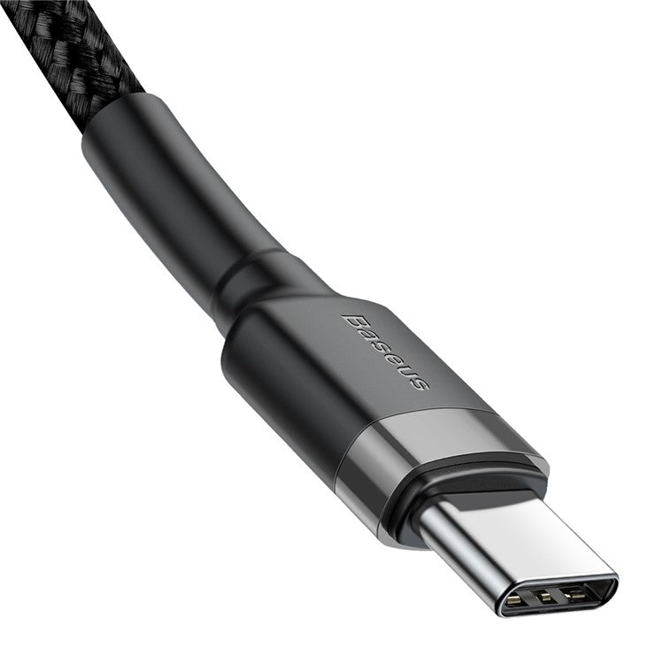 BASEUS Cafule 1m for iPhone 15 Series Type-C PD2.0 60W Flash Charging Data Cable (20V 3A) - Grey / Black