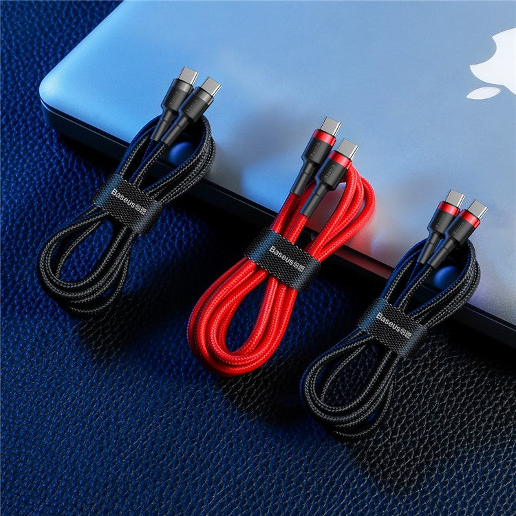 BASEUS Cafule 1m for iPhone 15 Series Type-C PD2.0 60W Flash Charging Data Cable (20V 3A) - Grey / Black