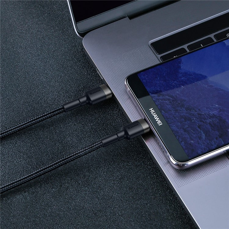 BASEUS Cafule 1m for iPhone 15 Series Type-C PD2.0 60W Flash Charging Data Cable (20V 3A) - Grey / Black