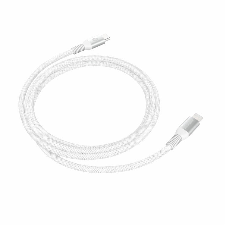 MOMAX Braided Lightning Cable 1.2m PD Fast Charging Cable USB C to Lightning Charging Cord [MFi Certified] - White