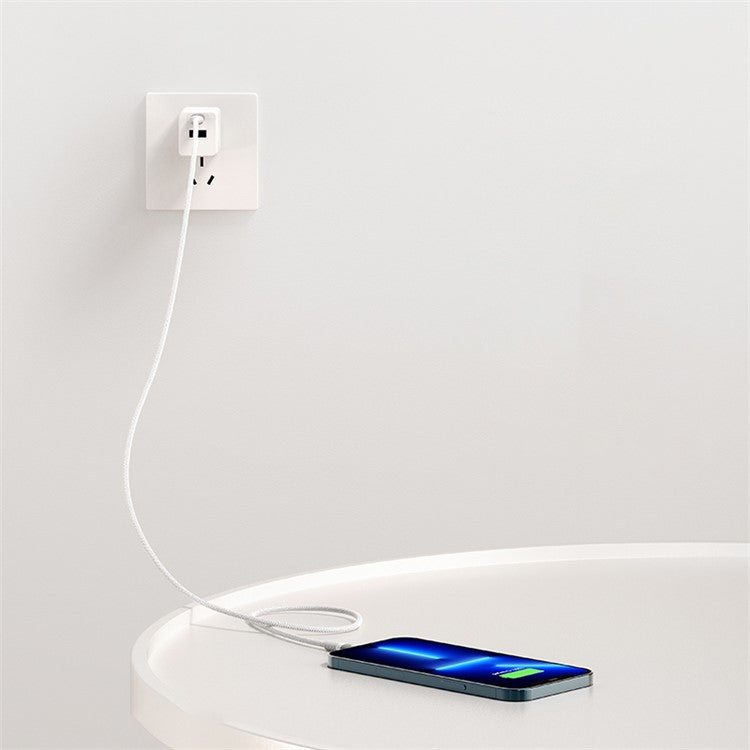 MOMAX Braided Lightning Cable 1.2m PD Fast Charging Cable USB C to Lightning Charging Cord [MFi Certified] - White
