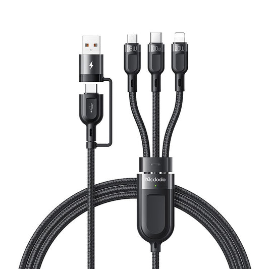 MCDODO CA-8800 USB/Type-C to Type-C/Lightning/Micro Fast Charging Cable Data Cord - Black