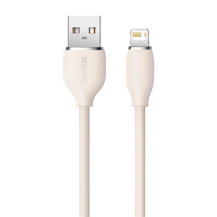 BASEUS Liquid Silicone Gel USB to iP 1.2m Charging Cable 2.4A Fast Charging Cord 480Mbps Data Transmission Cable - Pink