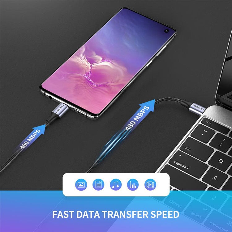 UGREEN 0.5m for Huawei Matebook/MacBook/iPad Pro USB C to C 60W PD Fast Charging Data Cable
