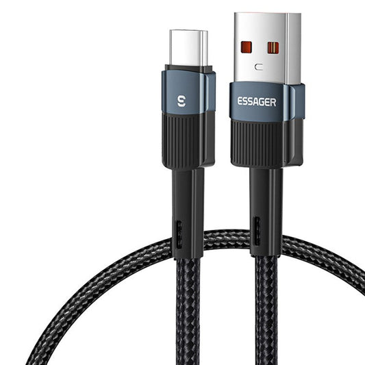 ESSAGER 1m 6A Fast Charging USB to Type C Charge Cord 480Mbps Transmission Cable - Blue