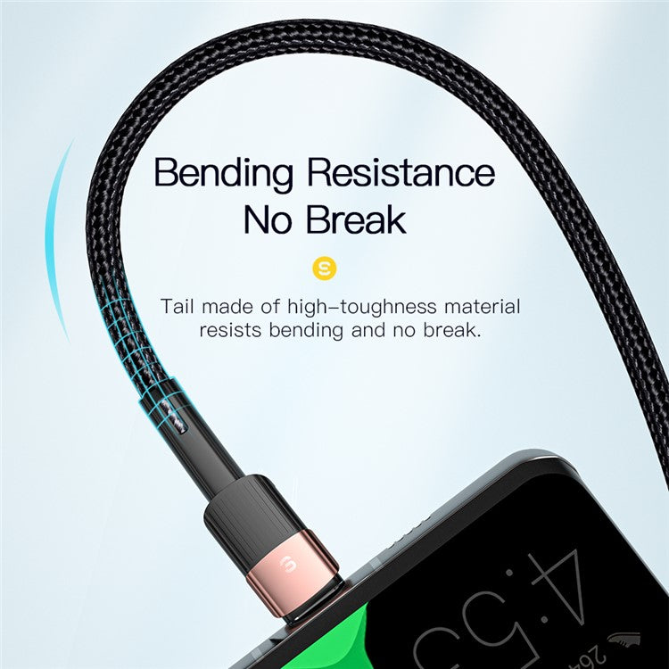 ESSAGER 2m Braided Design USB to Type C Cable 6A Fast Charging 480Mbps Transmission Wire for Tablet Laptop Smartphone - Black