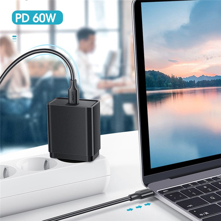 UGREEN for iPhone 15 Series 1m For iPad Samsung Huawei PD 60W QC3.0 Fast Charging USB C to Type-C Data Cable