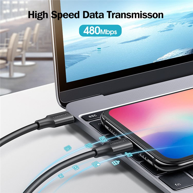 UGREEN for iPhone 15 Series 3m PD 60W QC3.0 Fast Charging + 480Mbps Data Transfer USB C to Type-C Cable