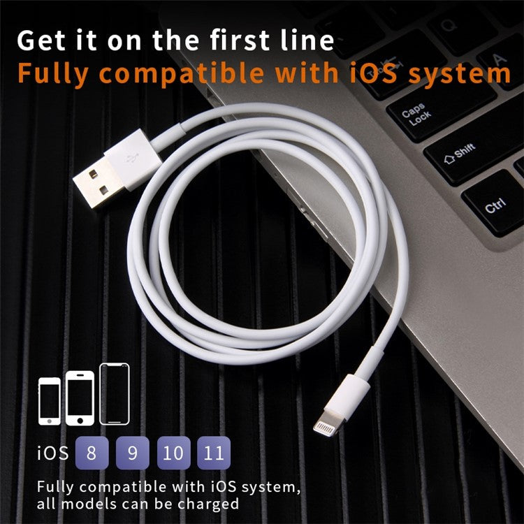 IVON CA19 1m USB to 8 Pin Lightning Data Cable 2.4A Fast Charging Wire for iOS