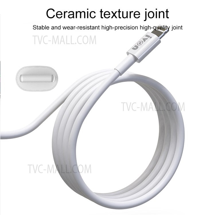 IVON CA70 2m Lightning 8-Pin Fast Data Transmission Cable 2.4A Fast Charging Cable Cord