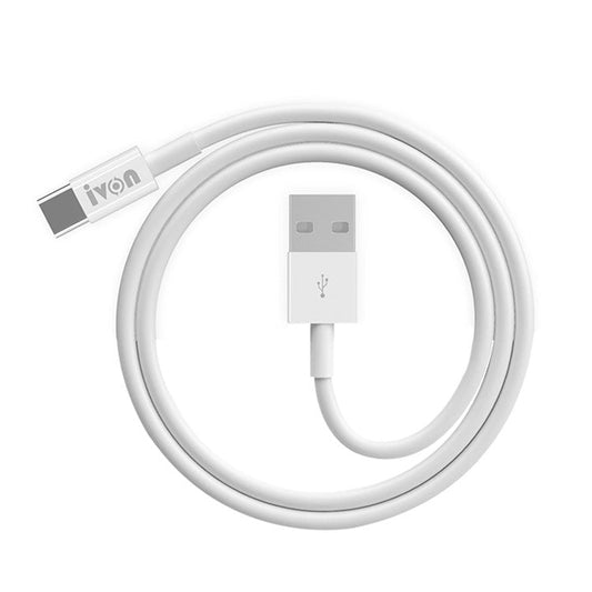 IVON CA70 for iPhone 15 Series 1m Type-C Fast Data Transmission Cable with Ceramic Texture Joint Fast Charging Cell Phone Cord