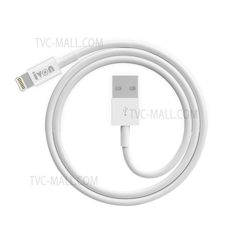 IVON CA70 3-Meter USB to Lightning 8-Pin Phone Cable 2.4A Fast Charging Data Transmission Cable Cord