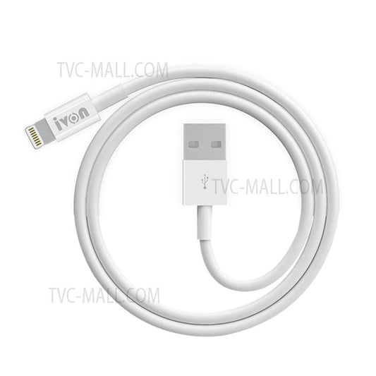 IVON CA70 3-Meter USB to Lightning 8-Pin Phone Cable 2.4A Fast Charging Data Transmission Cable Cord