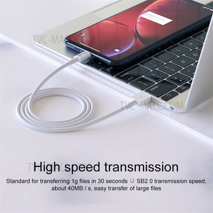 IVON CA70 3-Meter USB to Lightning 8-Pin Phone Cable 2.4A Fast Charging Data Transmission Cable Cord