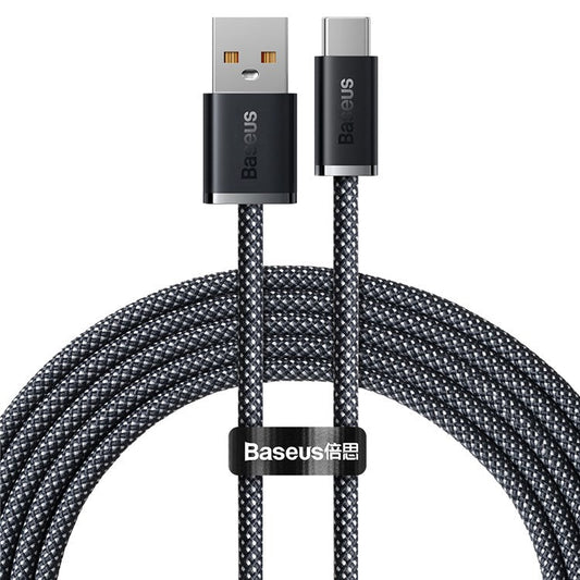 BASEUS Dynamic Series 2m Data Transmission 100W USB to Type C Charging Cord Fast Charging Line - Dark Grey