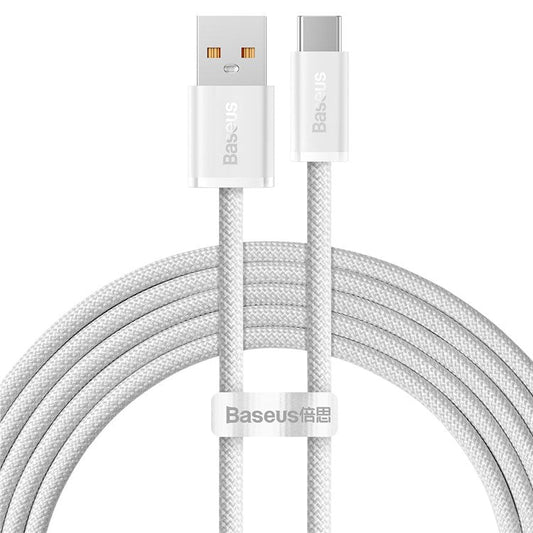 BASEUS Dynamic Series 2m Data Transmission 100W USB to Type C Charging Cord Fast Charging Line - White